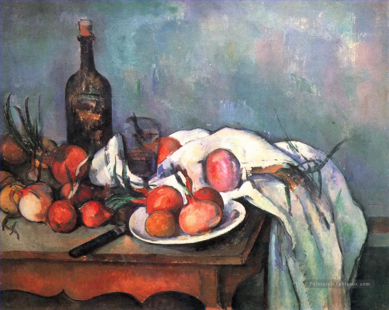 Nature morte aux oignons rouges Paul Cézanne Peintures à l'huile